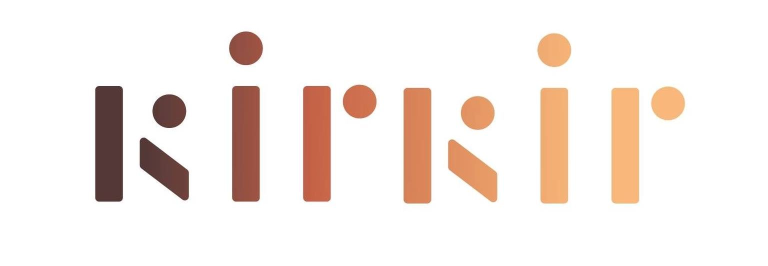 KIRKIR品牌標誌,結合了新埔柿染工藝與客家文化的視覺呈現。