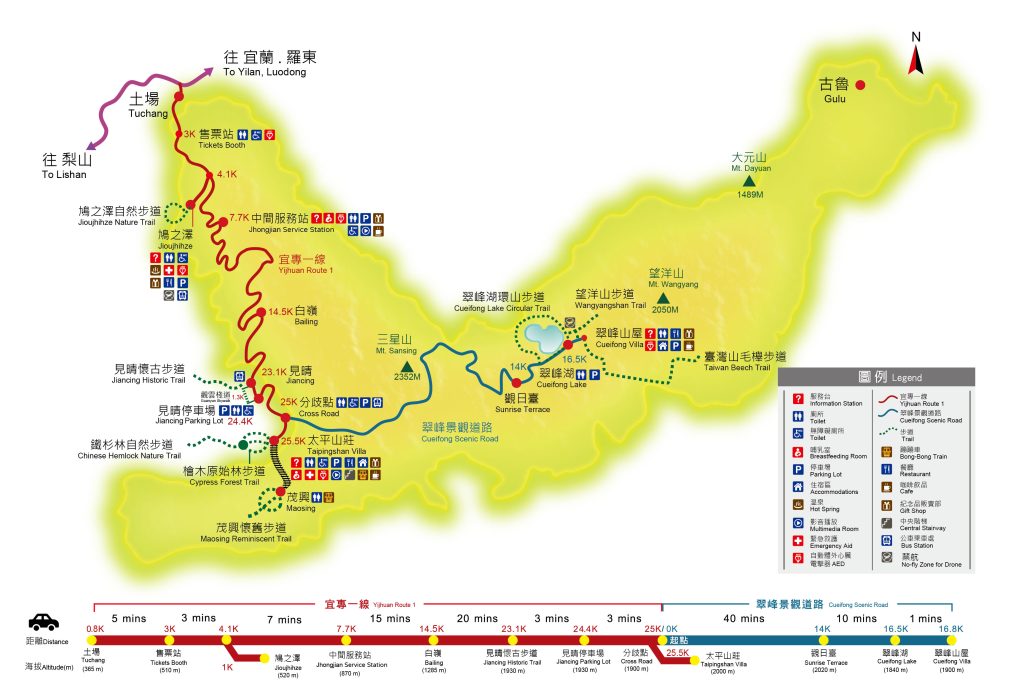 太平山遊樂區全區位置圖